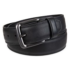 BIG & TALL - Men's Leather Belt, size 58 - 60 inch waist Black at