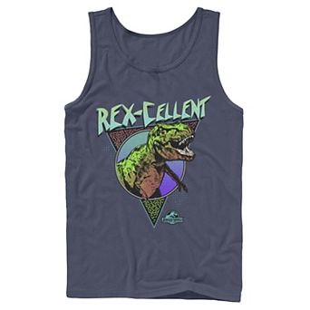 Men's Jurassic World Rex-Cellent Retro Colors Tank Top