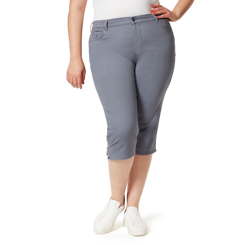 Plus Size Gloria Vanderbilt Amanda Capris, Women's, Size: 22 W, Dark Grey