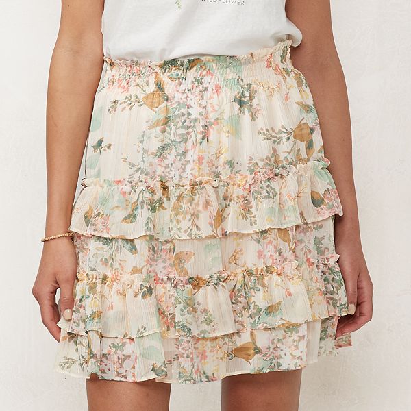 Women's LC Lauren Conrad Smocked-Waist Skirt
