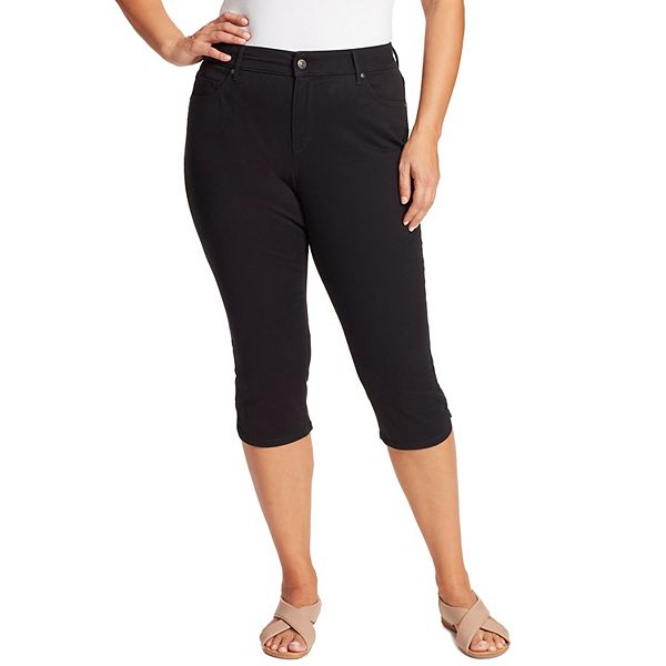 Plus Size Gloria Vanderbilt Dolphin-Hem Comfort Curvy Capris