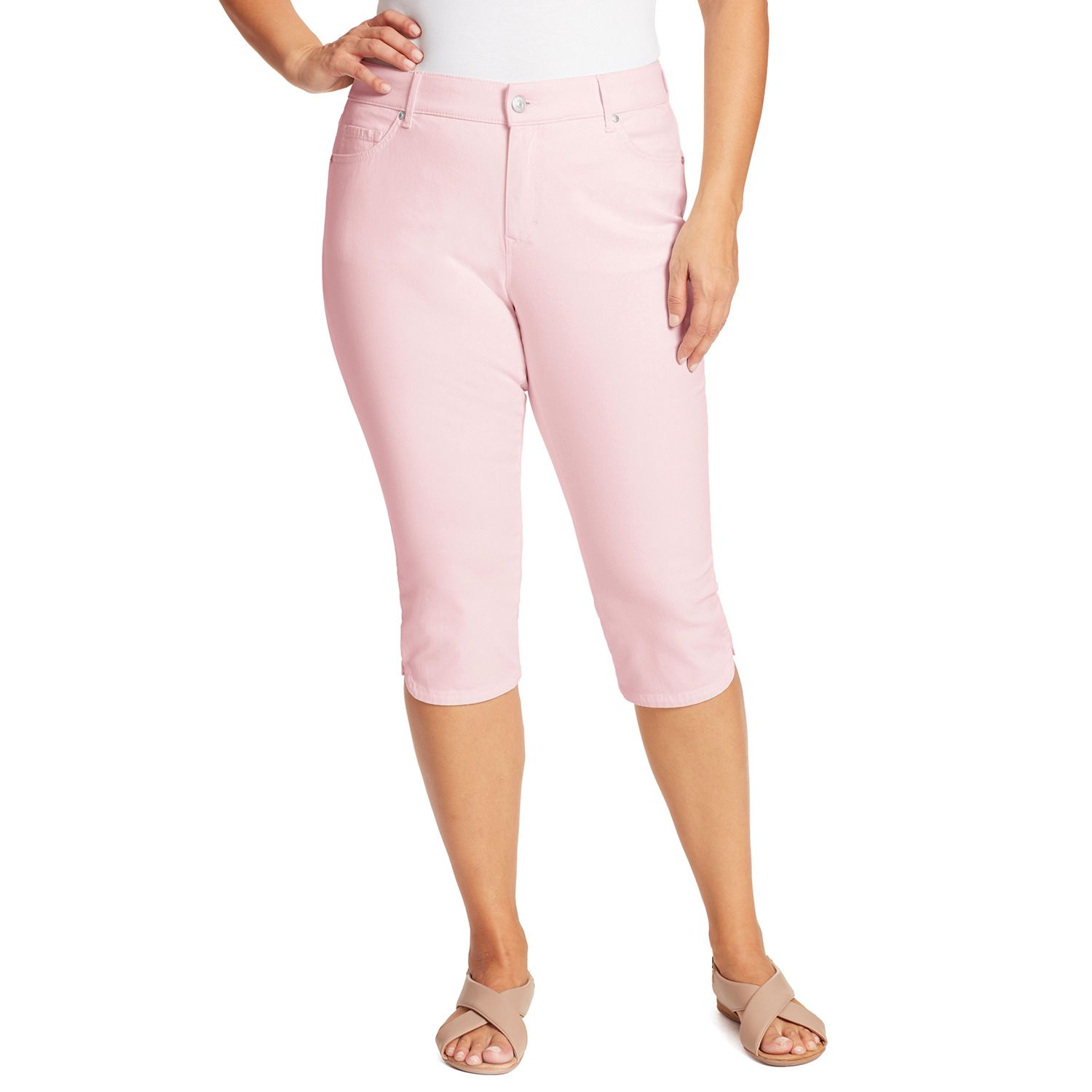 plus size pink capris