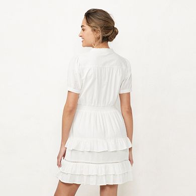 Women's LC Lauren Conrad Pintuck Puff-Sleeve Dress