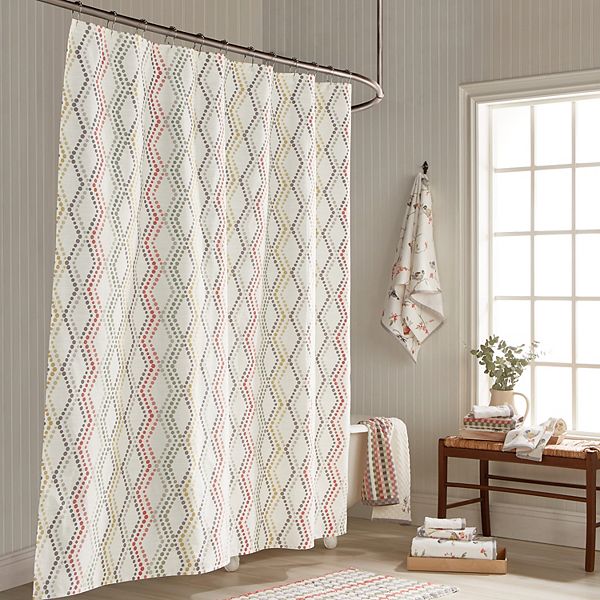 One Home Dot Tile Shower Curtain, Tile Shower With Shower Curtain
