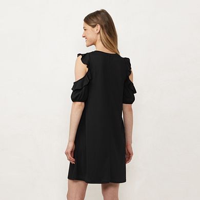 Women's LC Lauren Conrad Ruffle Cold-Shoulder Dress