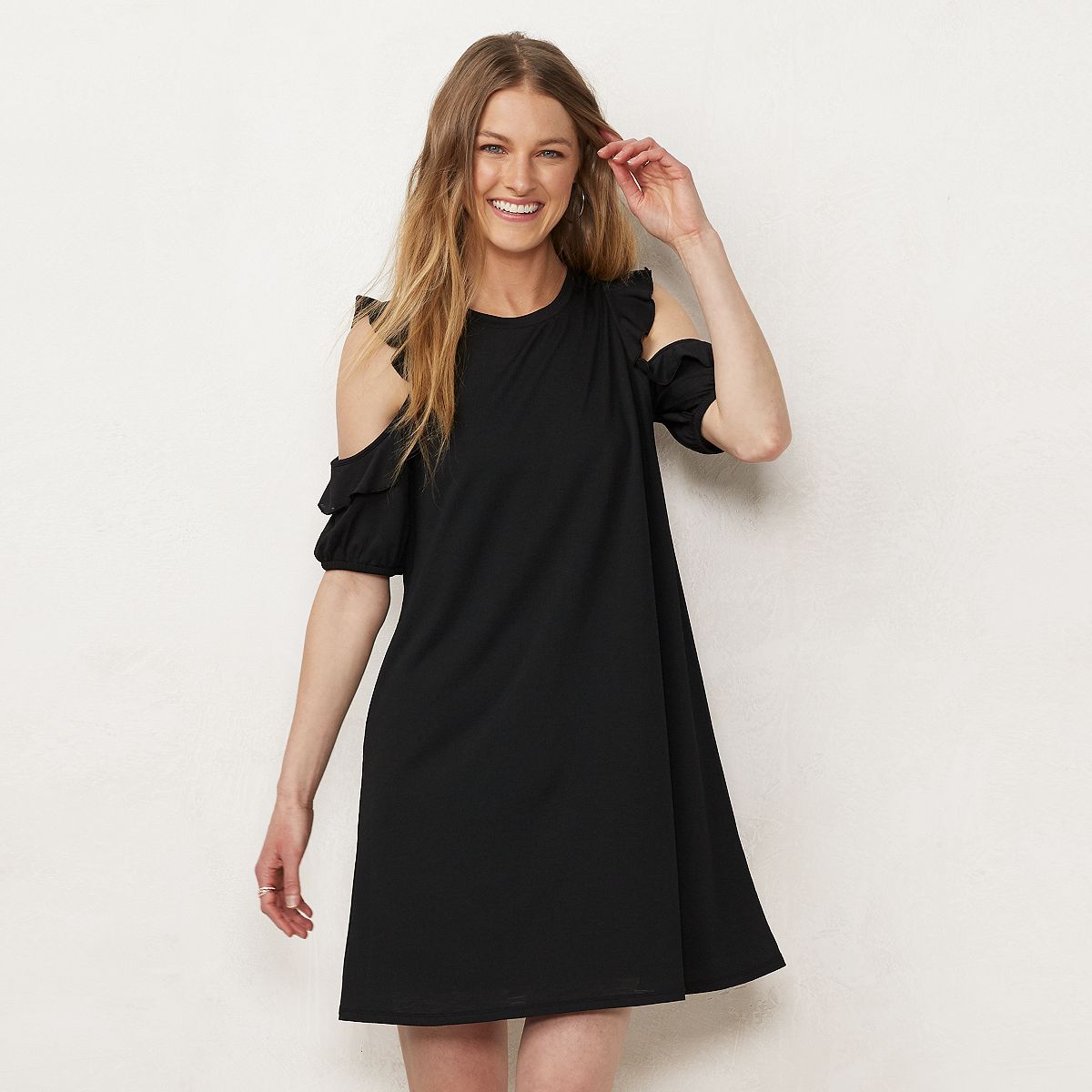 Women's LC Lauren Conrad Ruffle Cold-Shoulder Dress