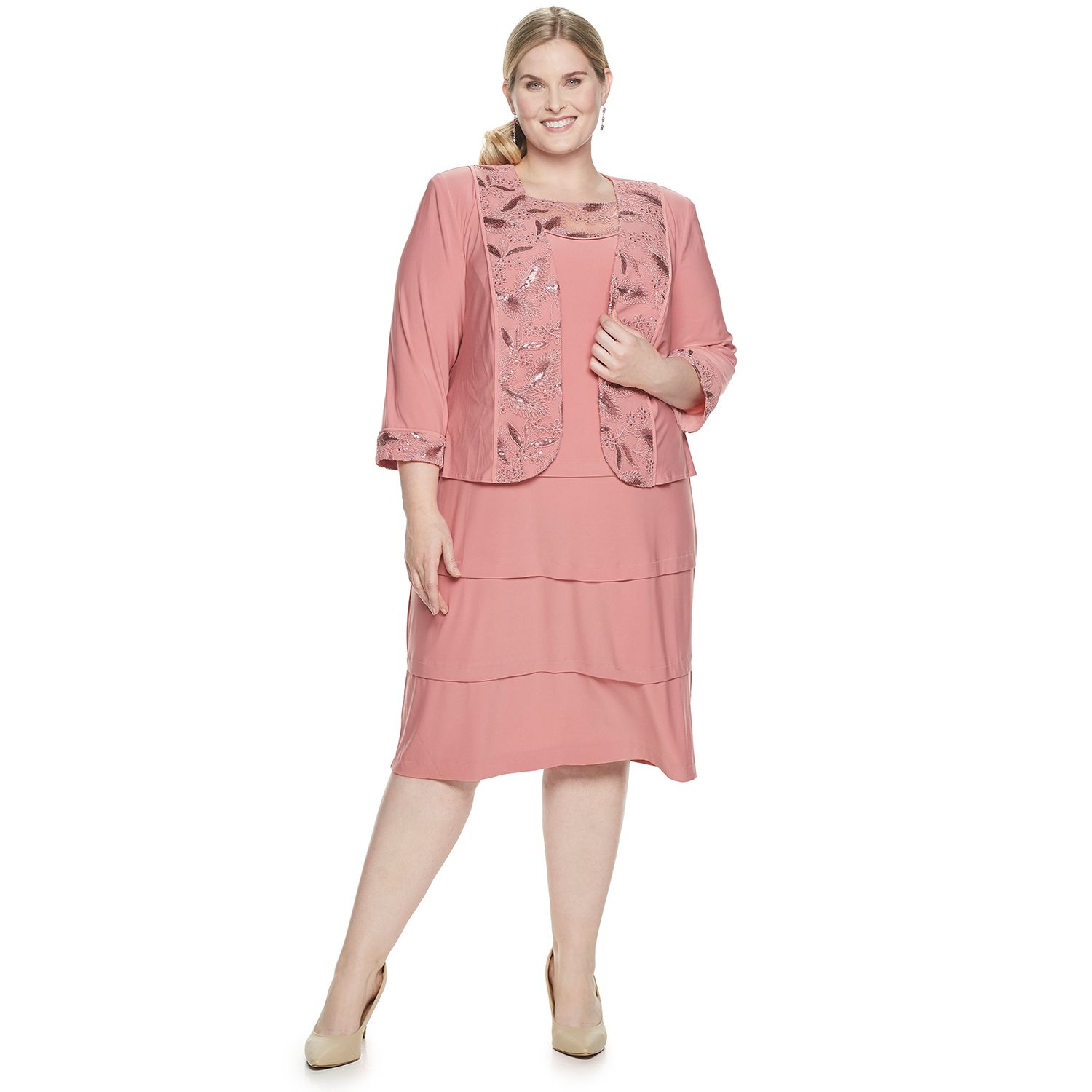 le bos plus embroidered jacket dress