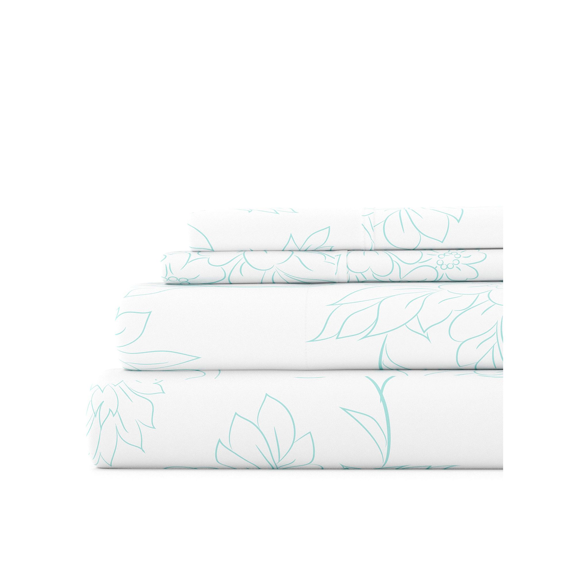 Home Collection Floral Printed Sheet Set, Blue Vines
