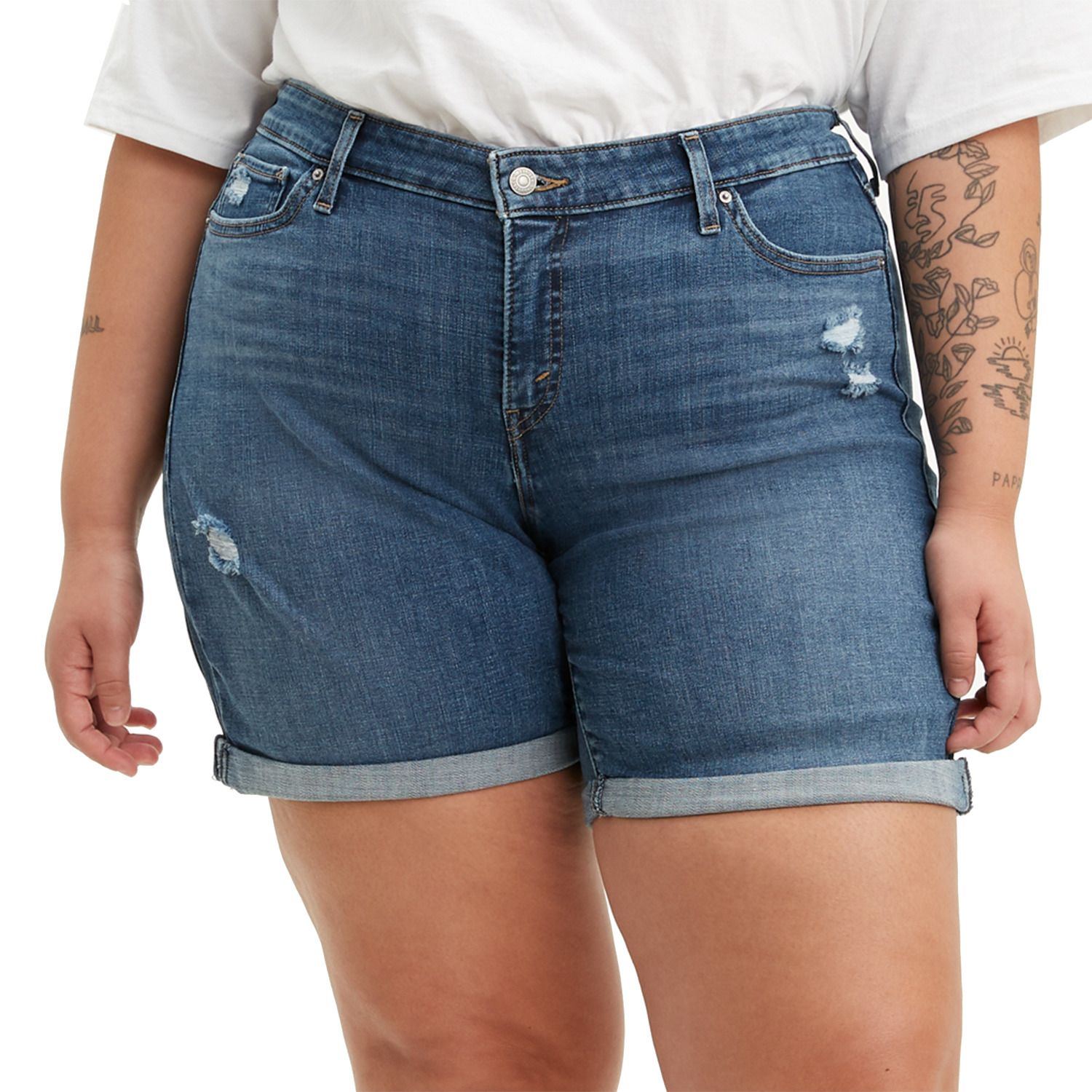 levi's cuffed denim shorts