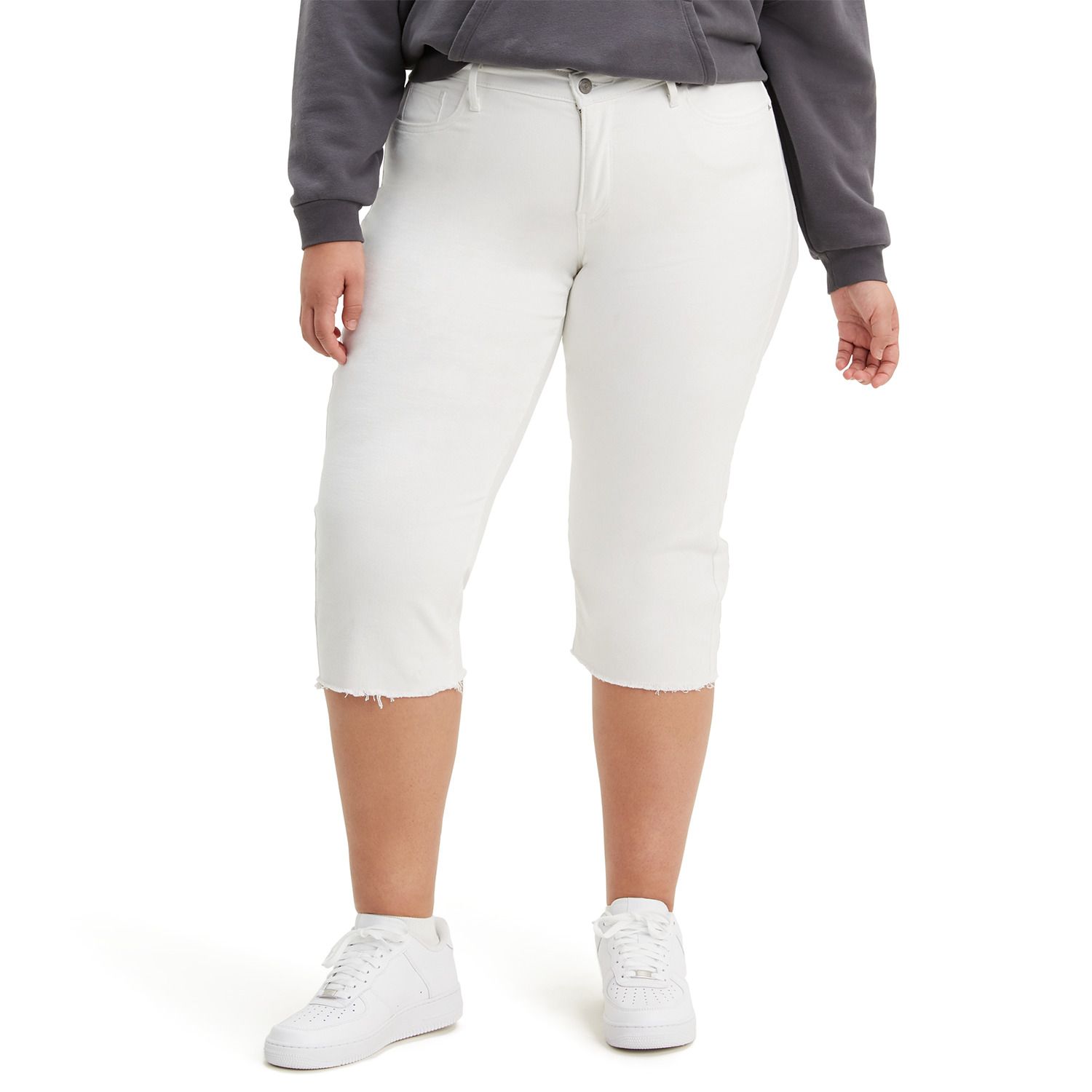 white levi capris