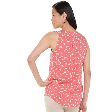 Women's Croft & Barrow® Embroidered Bib Tank Top