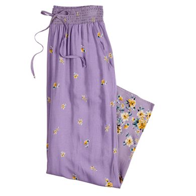 Juniors' Live To Be Spoiled Smocked Waist Pants