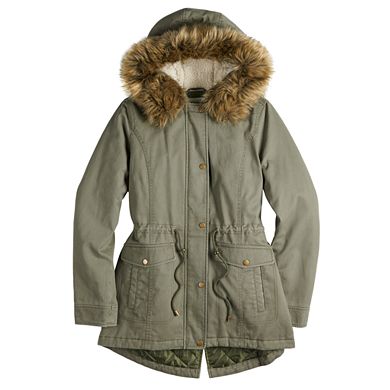 Juniors' Sebby Faux-Fur Hood Anorak Jacket