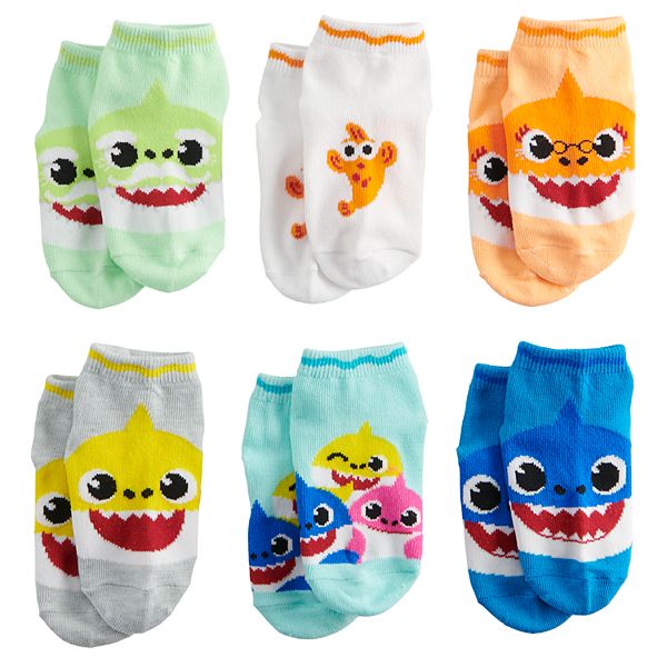 Toddler Boy Nickelodeon's Baby Shark 6 Pack LowCut Socks
