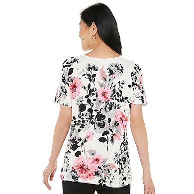 Women's Cathy Daniels Embellished Floral Top