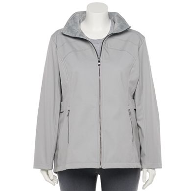 Plus Size ZeroXposur Hooded Water-Resistant Softshell Jacket