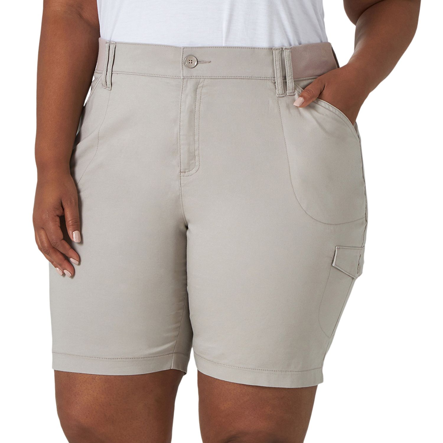 women's lee avery comfort waist cargo bermuda shorts