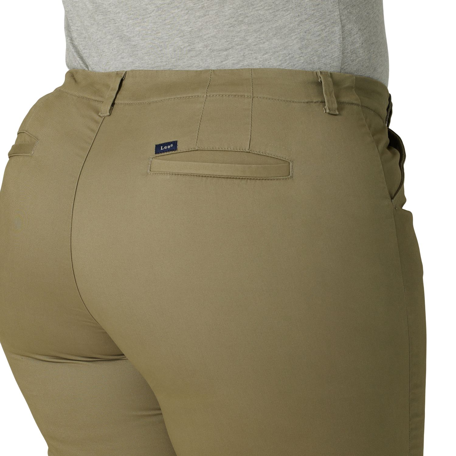 LEE Women's Plus Size Regular Fit Chino Bermuda Short, Safari, 14W Medium