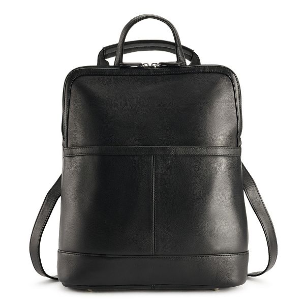 Black leather convertible backpack sale