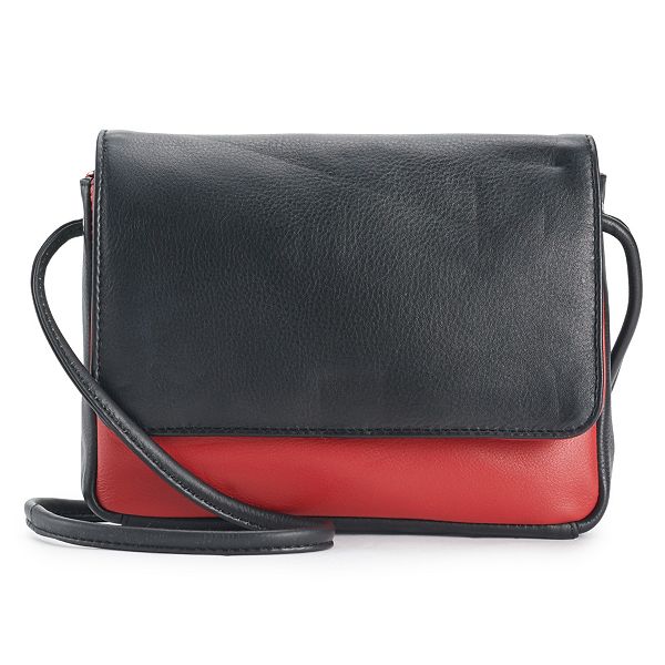 ili Leather Crossbody Bag with Mesh Touchscreen Pocket