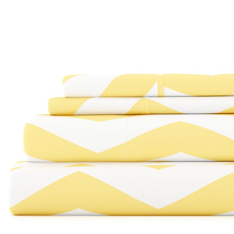 Home Collection Ultra Soft Printed Sheet Set, Yellow, FULL SET