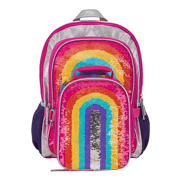 Girls Multicolour Rainbow Logo Backpack