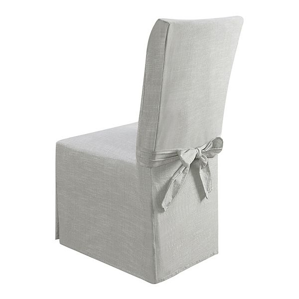 Madison Chambray Dining Room Chair, White Linen Dining Chair Covers