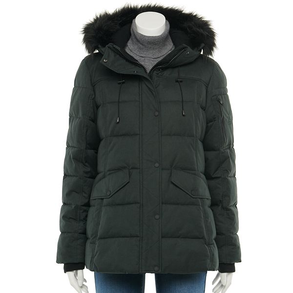Women's ZeroXposur Karen Quilted Parka Jacket with FauxFur Trim Hood