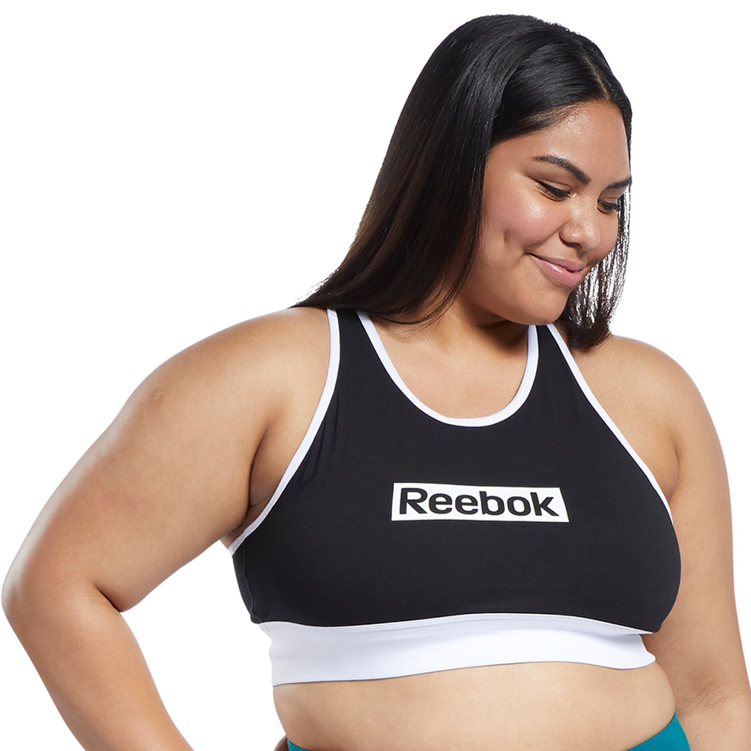 reebok women's zip front sports bra