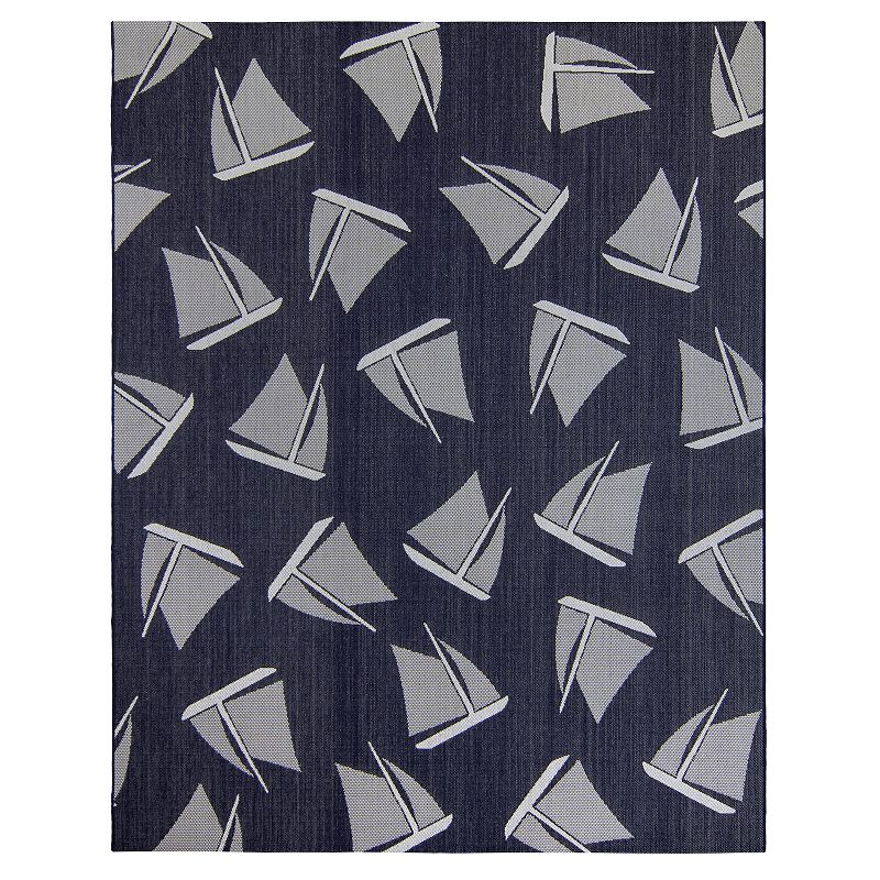 Gertmenian Paseo Bateau Oasis Pearl Indoor/Outdoor Rug, Blue, 9X13 Ft