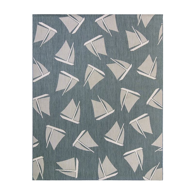 Gertmenian Paseo Bateau Oasis Pearl Indoor/Outdoor Rug, Green, 8X10 Ft