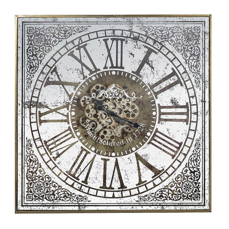 Arria Randall Antique Finish Square Wall Clock, Grey