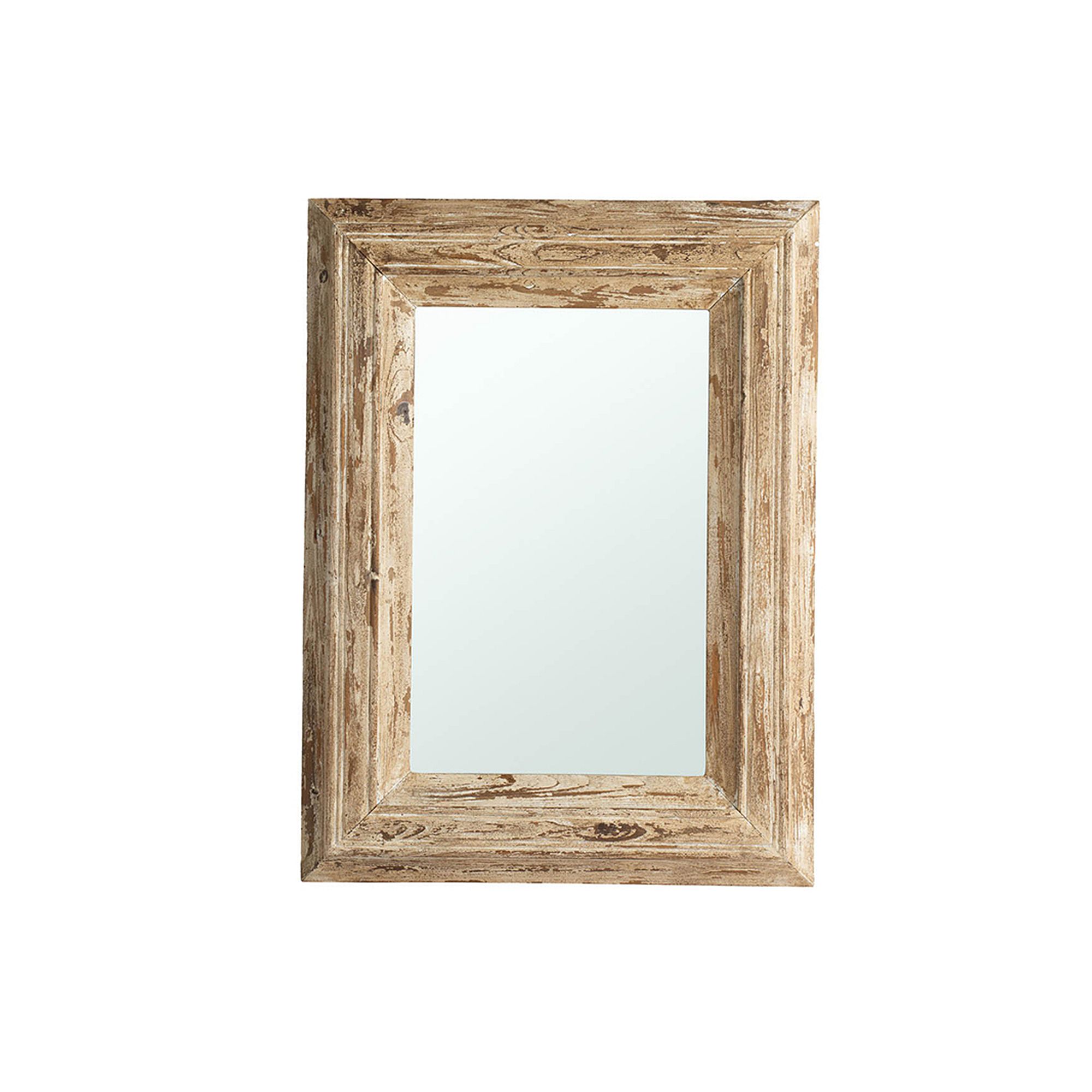Colfax Distressed Wall Mirror, Antique White
