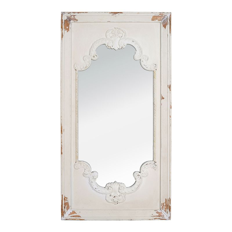 50825997 Alcott Antique Finish Wall Mirror, White sku 50825997