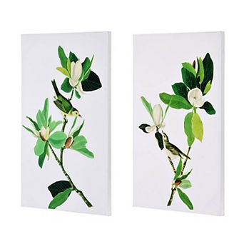 Magnolia Green Blooms Wall Art 2 pc Set
