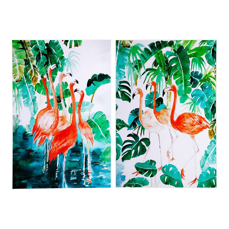 62057866 Botanical Flamingos Wall Art 2-piece Set, Multicol sku 62057866