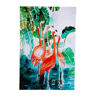 Botanical Flamingos Wall Art 2-piece Set