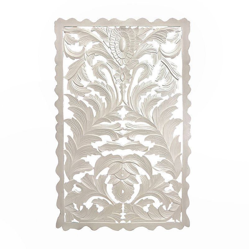 Carved Wood Wall Decor, White