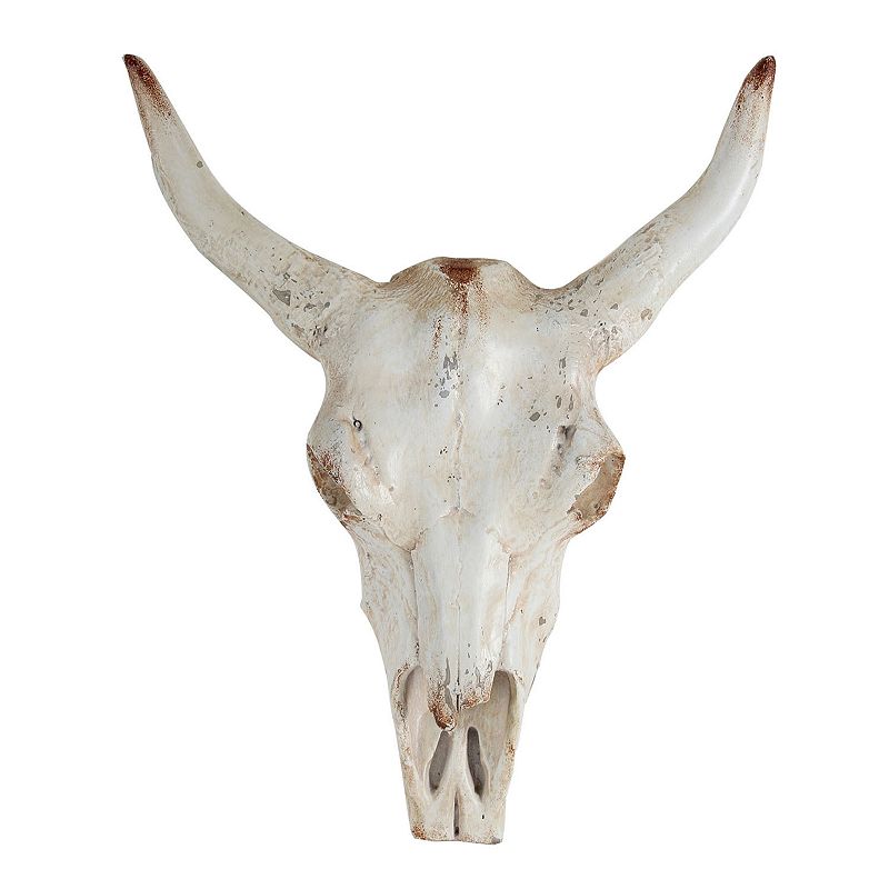 Faux Steer Wall Decor, White