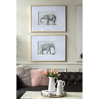 Elephant Pencil Drawings Wall Art 2-piece Set