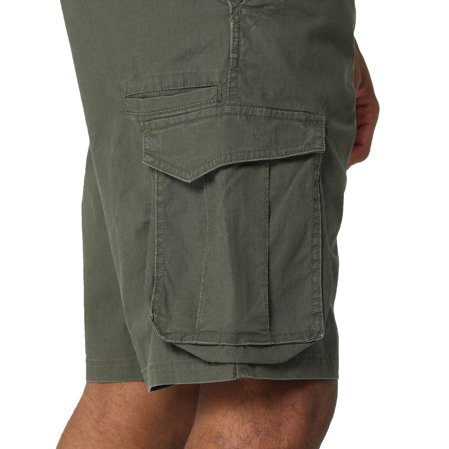 Wrangler Authentics Pantaloncini Cargo Uomo In Twill Elasticizzato, Vestibilità Rilassata, Colore Acorn, Taglia 38, 8 Tasche - 6