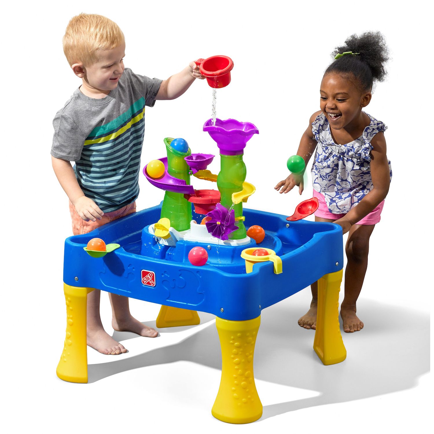 step2 rain showers splash pond water table kids playset with 13 piece water toy accessory set