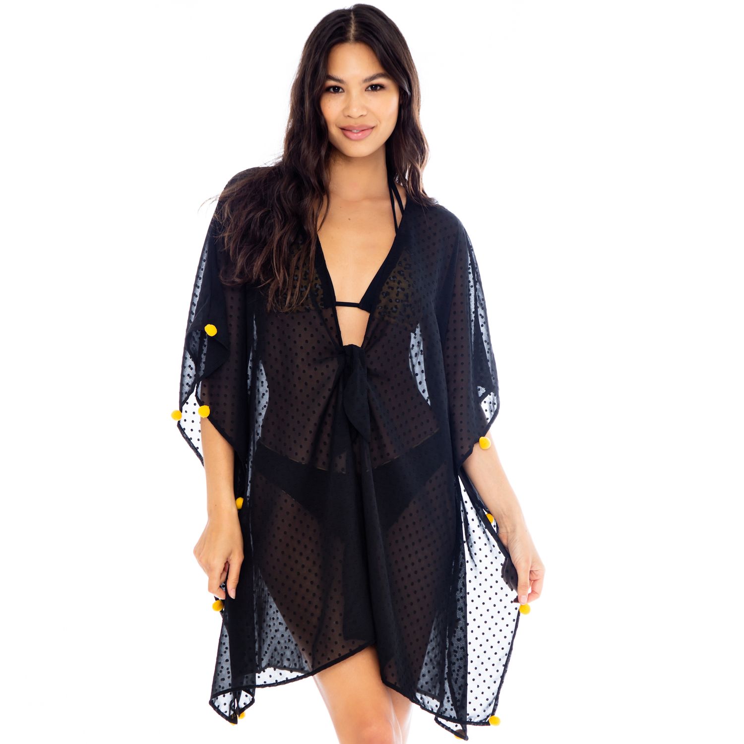 black swim cover up kimono