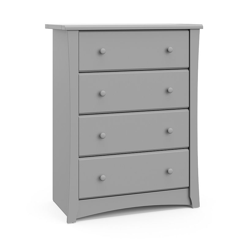 Storkcraft Crescent 4 Drawer Dresser with Interlocking Drawers - Pebble Gray