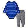 Baby Boy Striped Bodysuit & Pants Set