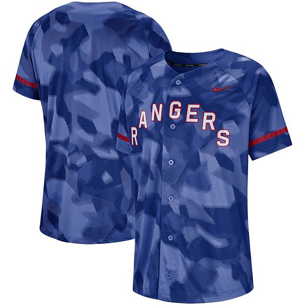 Texas Rangers Custom Blue Alternate Jersey by NIKE