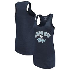 Women's Wear by Erin Andrews White Tampa Bay Rays Lace-Up Tank Top Size: Small