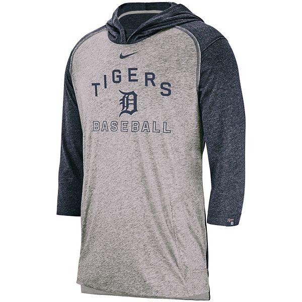 Nike Detroit Tigers Gray Heather Authentic Collection Flux Dri-FIT  Lightweight 3/4 Sleeve Hoodie - Gameday Detroit
