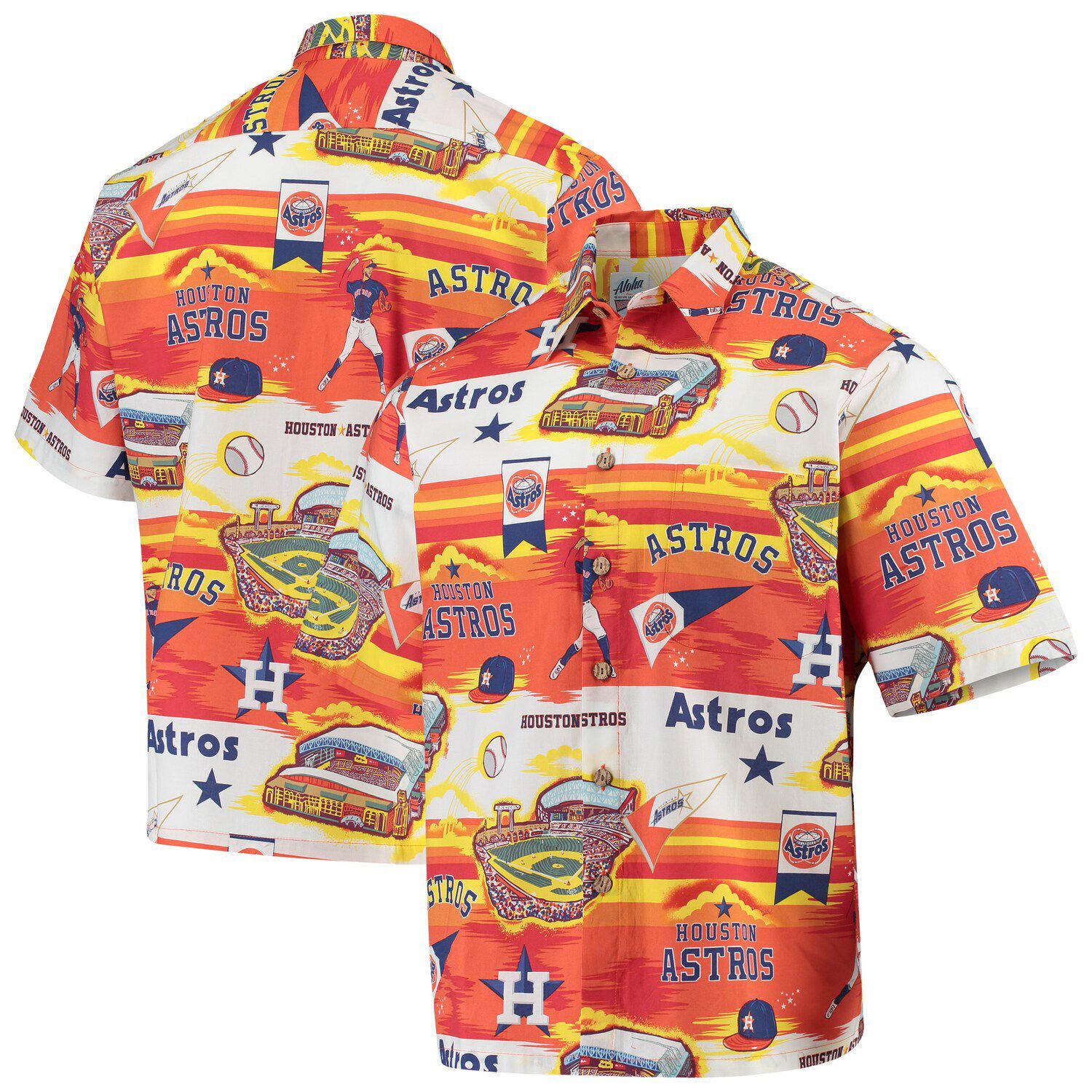 houston astros button up shirt