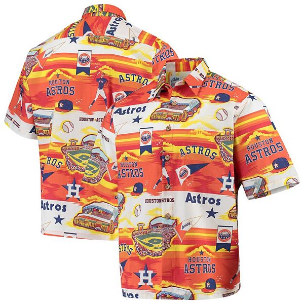 Mlb Orange Houston Astros Stadium Collections Hawaiian Shirt - Tagotee